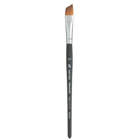Aqua Elite Angle Shader Brush, Synthetic Bristles, Short Handle Watercolor Paintbrush, Matte Black, Size 1/2 inch, 1 Count