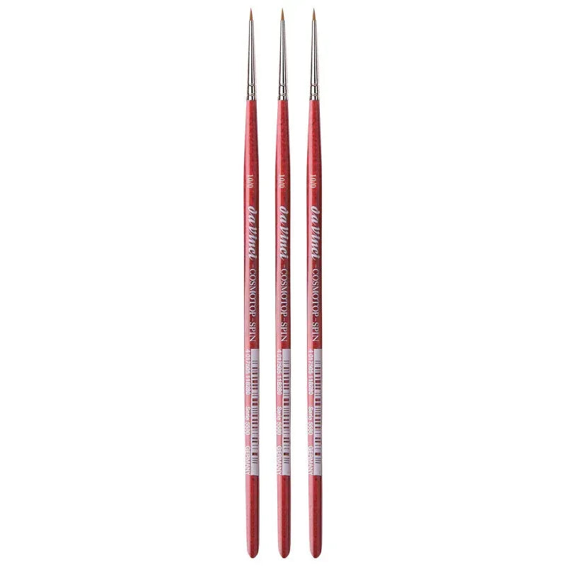 COSMOTOP-SPIN Silkpainting Brush, Synthetic, Watercolor, Round, Size -10, Pack of 3