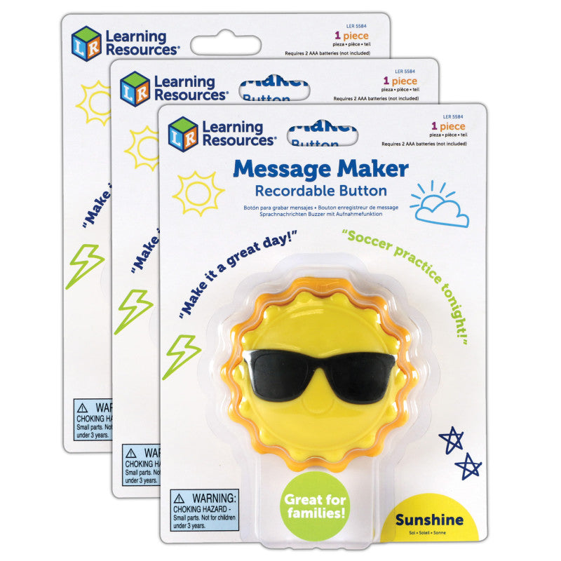 Message Recorder - Sun, Pack of 3
