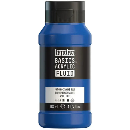 BASICS Acrylic Fluid, 118 mL Bottle, Phthalocyanine Blue