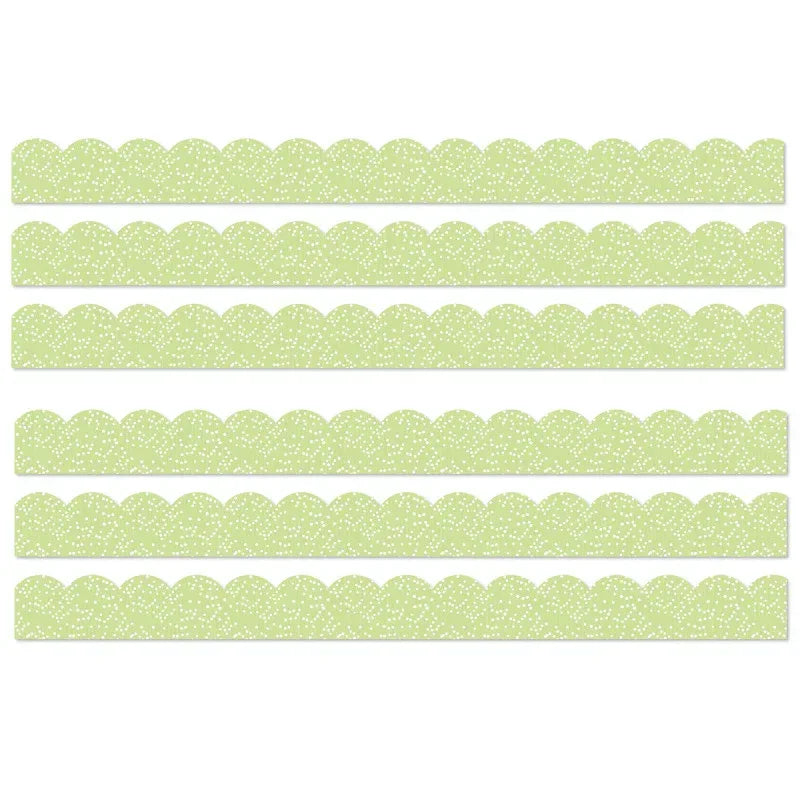Crafty and Cool Light Green with Dots Scalloped Bulletin Board Borders, 39 Feet Per Pack, 6 Packs