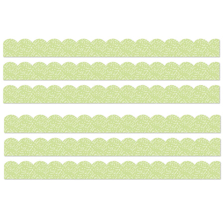 Crafty and Cool Light Green with Dots Scalloped Bulletin Board Borders, 39 Feet Per Pack, 6 Packs