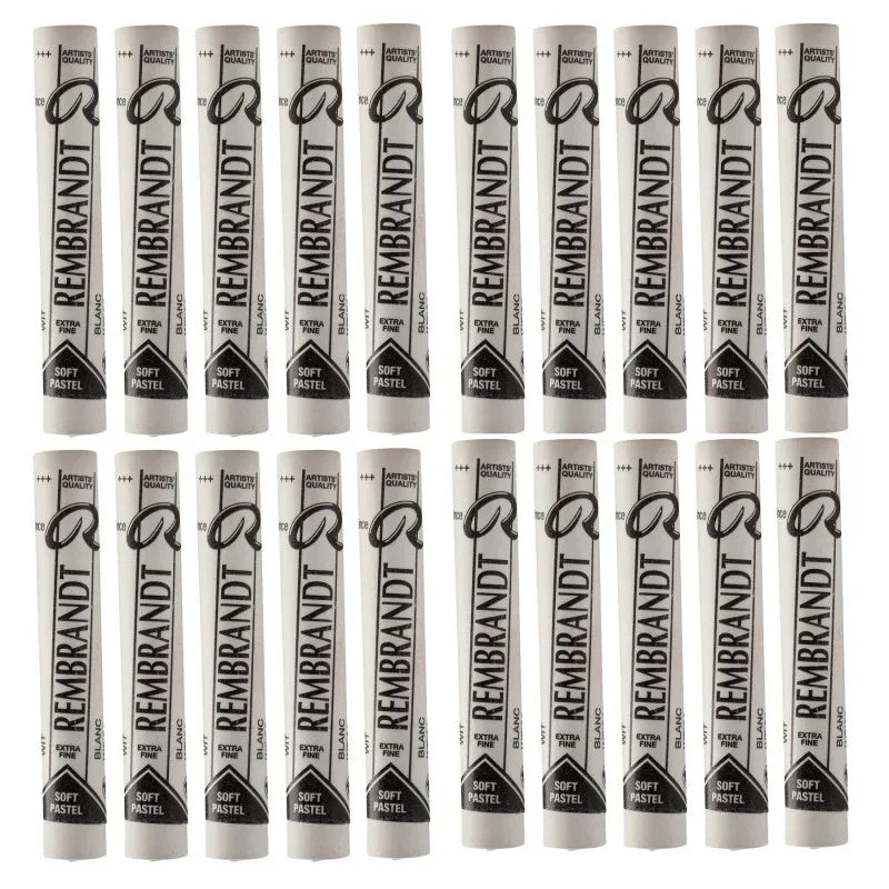 Soft Pastel Single Color Set, White (100.5), 5 Full Sticks Per Pack, 4 Packs