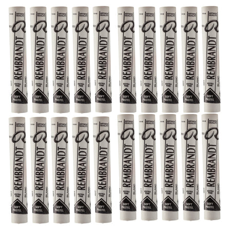 Soft Pastel Single Color Set, White (100.5), 5 Full Sticks Per Pack, 4 Packs