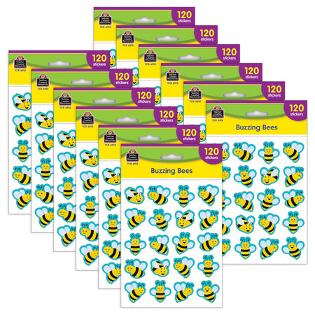 Buzzing Bees Stickers, 120 Per Pack, 12 Packs