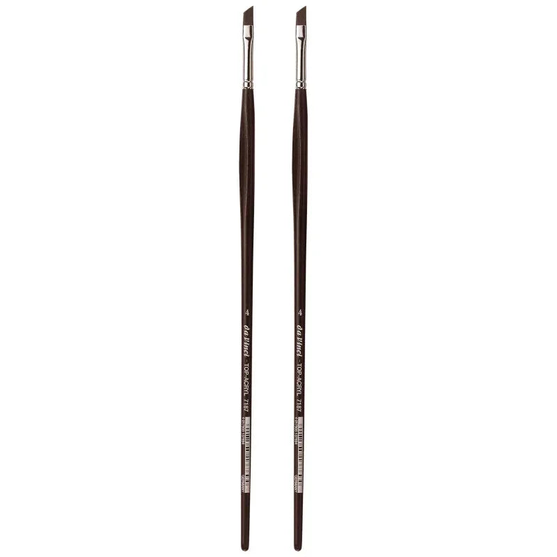 TOP-ACRYL Red-Brown Brush, Synthetic, Acrylic & Oil, Slant, Series 7187, Size 4, Pack of 2