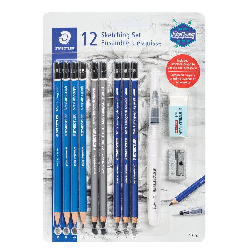 MarsÂ® LumographÂ® Sketch Set, Includes Accessories, 12 pieces