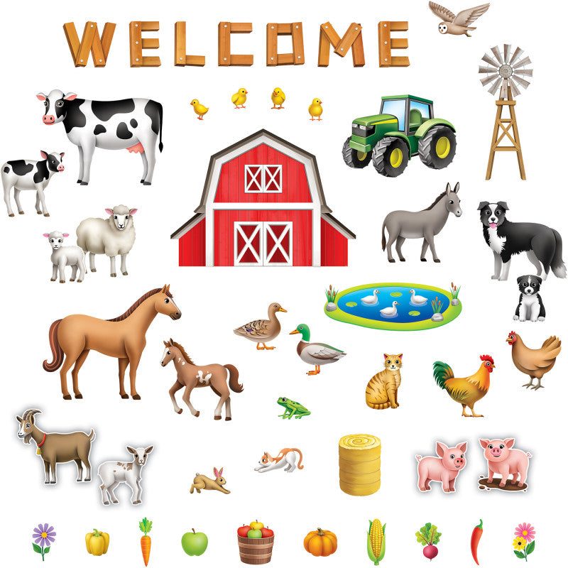 The Farm Bulletin Board Set, 53 Pieces