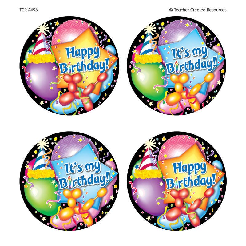 Happy Birthday Wear 'Em Badges, Pack of 32