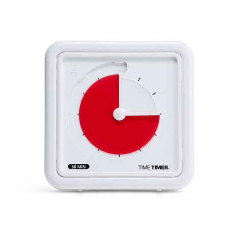 Braille 8" 60-Minute Visual Timer - Red Disk