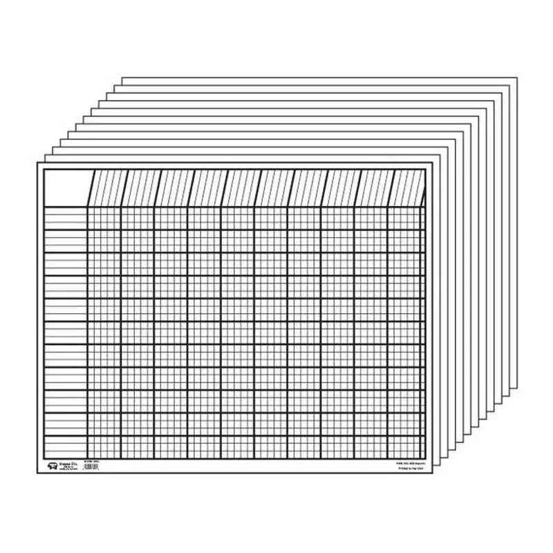 Horizontal Incentive Chart, 22" x 28", White, Pack of 12
