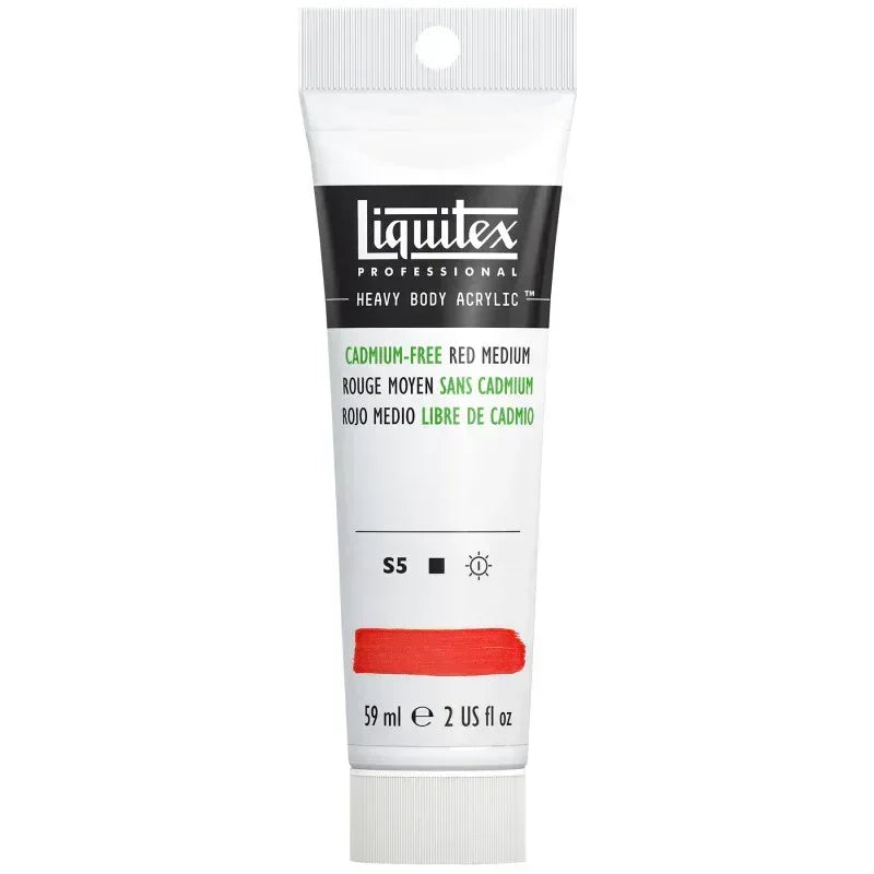 Professional Heavy Body Acrylic Paint, 59 mL Tube, Cadmium Free Red Medium