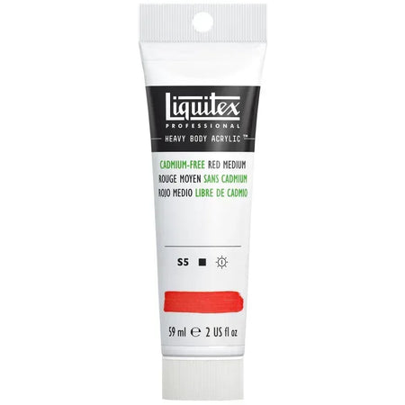 Professional Heavy Body Acrylic Paint, 59 mL Tube, Cadmium Free Red Medium
