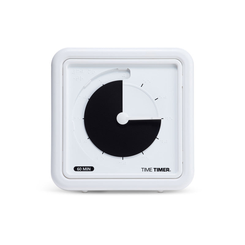 Braille 8" 60-Minute Visual Timer - Black Disk