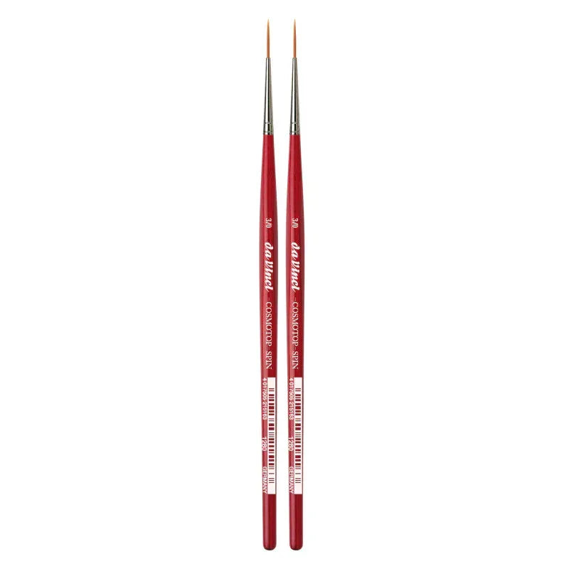 COSMOTOP-SPIN Rigger Brush, Synthetic, Acrylic & Watercolor, Pointed Liner, Series 5880, Size -3, Pack of 2
