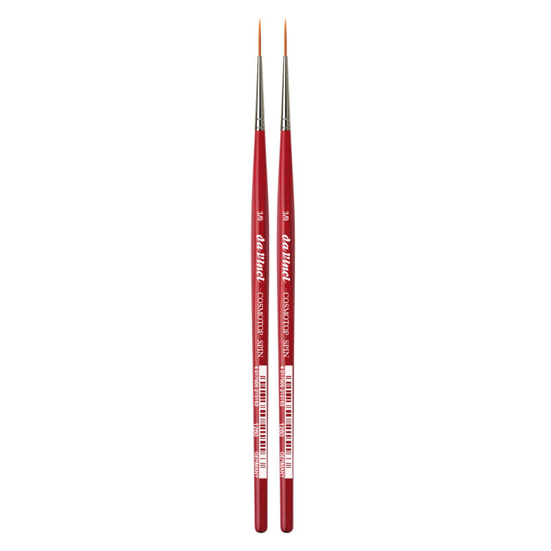 COSMOTOP-SPIN Rigger Brush, Synthetic, Acrylic & Watercolor, Pointed Liner, Series 5880, Size -3, Pack of 2