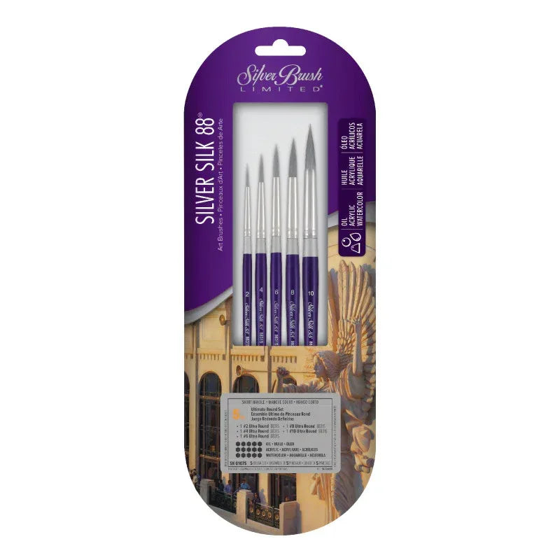 Silver Silk 88 SH 5-Piece Ultimate Round Brush Set