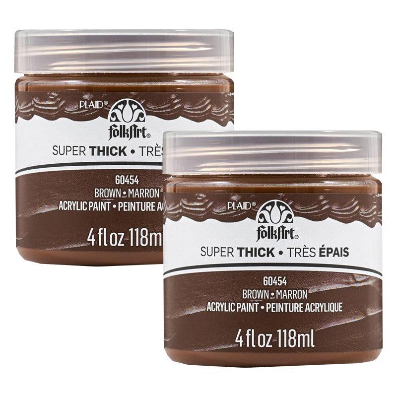 Super Thick Acrylic Paint, 4 oz, Brown, 2-Pack