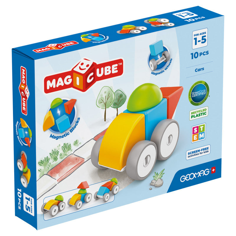 Magicube Magnetic Building Cubes, Cars, 10 Pieces
