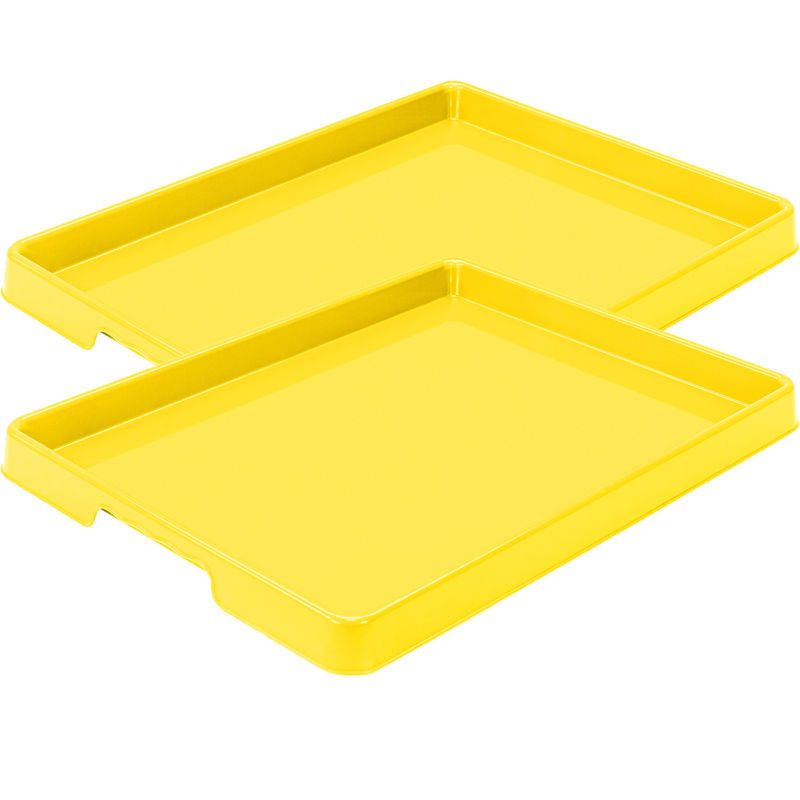 Washable Activity and Art Tray, Fits 9 x 12-Inch Paper, Yellow, 2-Pack