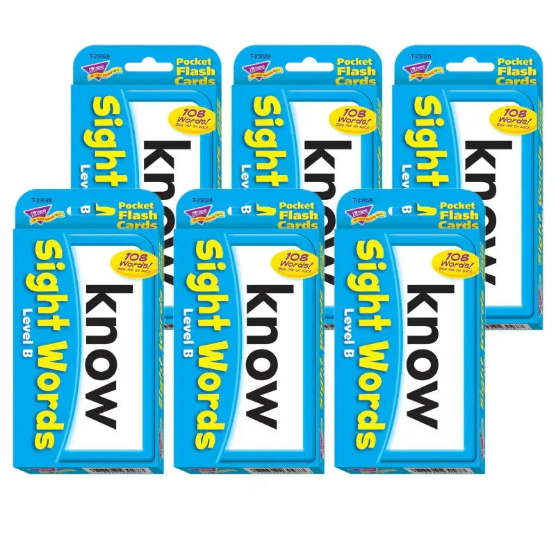 Sight Words &ndash; Level B Pocket Flash Cards, 6 Packs