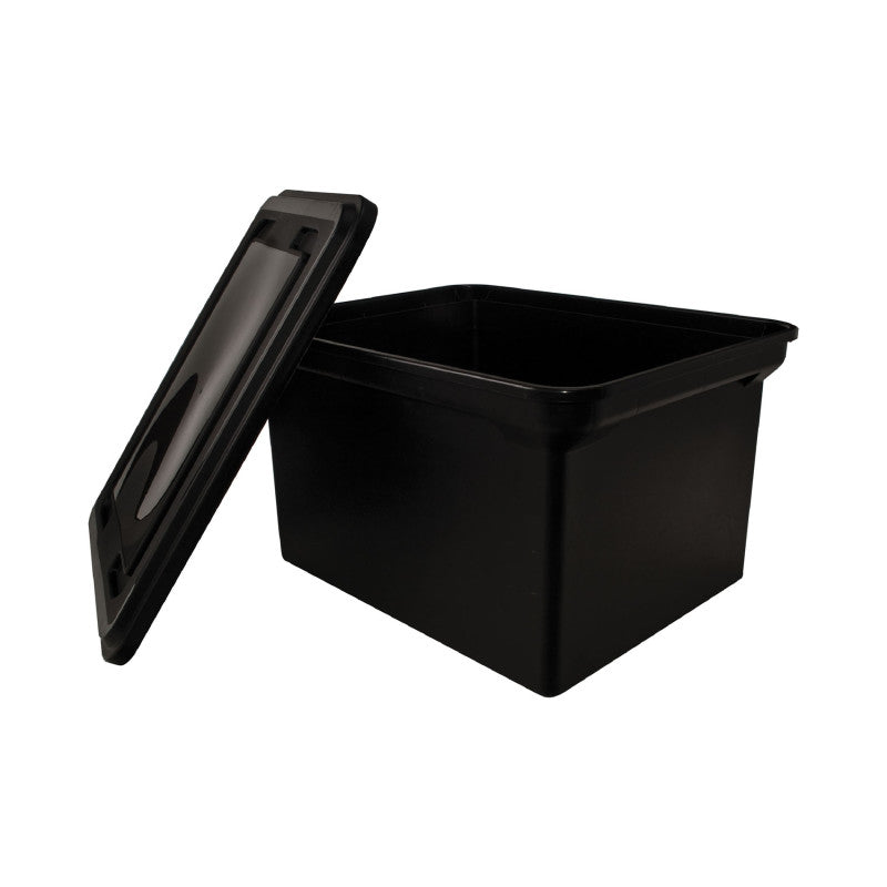 File Tote with Lid, Black