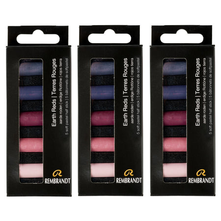 Soft Pastels Micro Sets, Earth Reds Per Set, 5 Half Sticks, 3 Sets