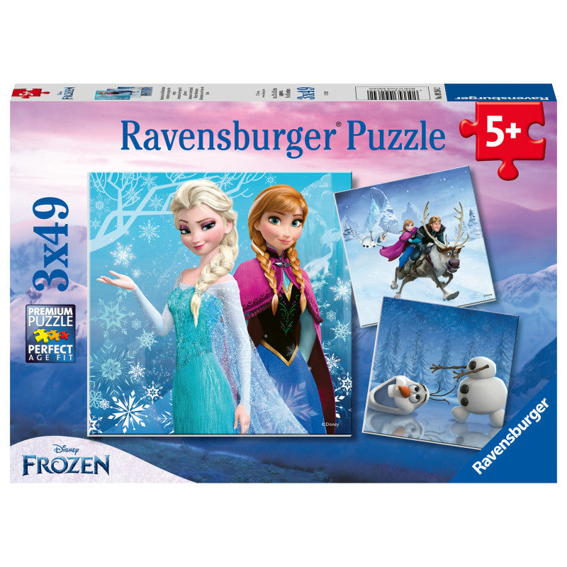 Frozen, Winter's Adventure 3x49 Piece Jigsaw Puzzle Set