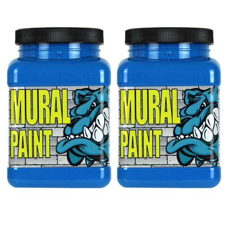 Mural Paint, Pint, Peacock (Cerulean Blue Hue), Pack of 2