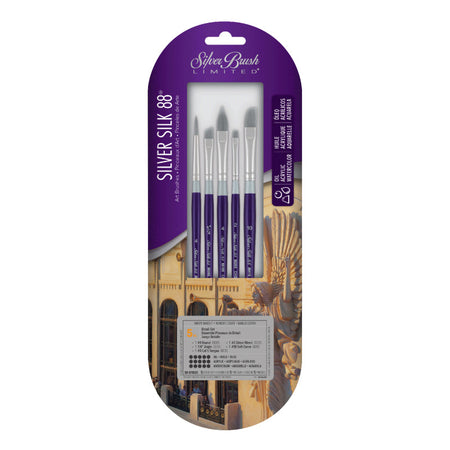 Silver Silk 88 SH 5-Piece Brush Set 102 dba819c2b30abf86530476d9b163d054fdb79ef7