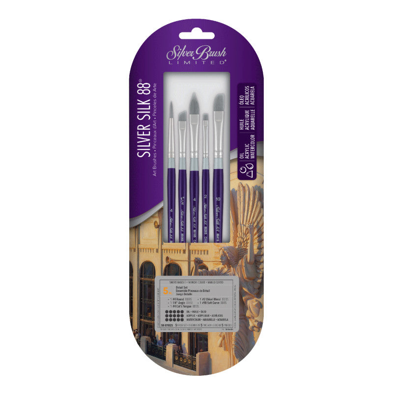 Silver Silk 88 SH 5-Piece Brush Set 102 dba819c2b30abf86530476d9b163d054fdb79ef7