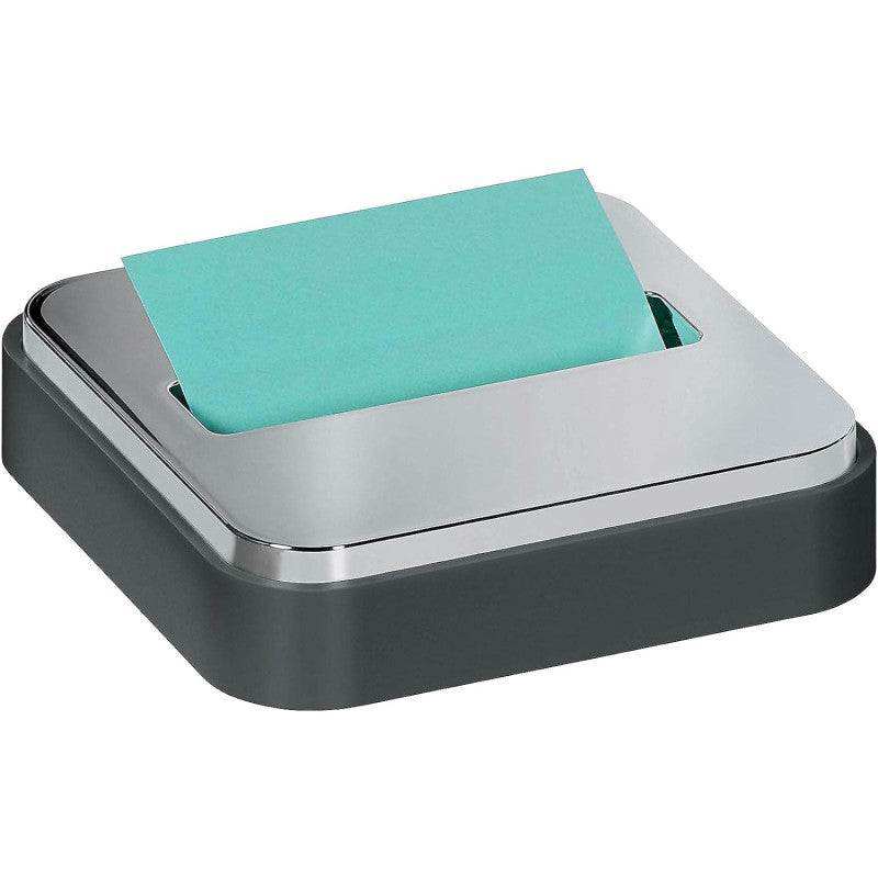 Note Dispenser for 3 in x 3 in Notes, Black Base with Steel Top