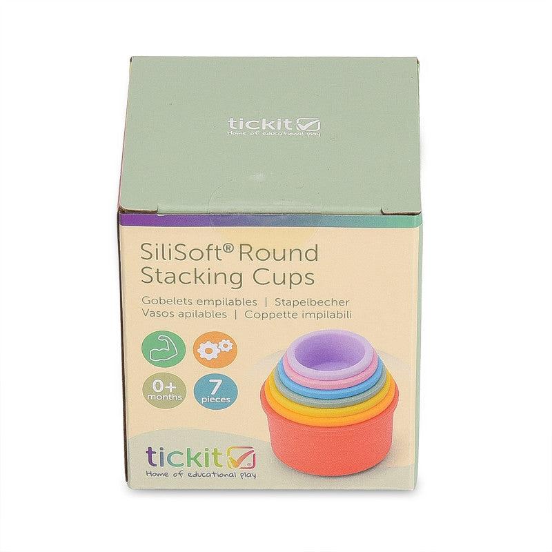 SiliSoftÂ® Round Stacking Cups, Rainbow, Set of 7