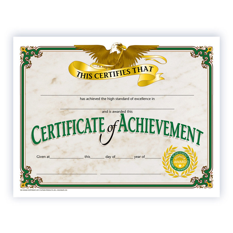 Certificate of Achievement, 8.5" x 11", Pack of 30