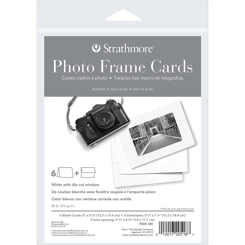 Photo Frame Cards & Envelopes, Plain Border, Full Size, 5x6.875 inch, 6 Pack