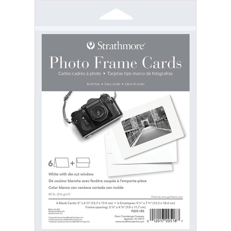 Photo Frame Cards & Envelopes, Plain Border, Full Size, 5x6.875 inch, 6 Pack