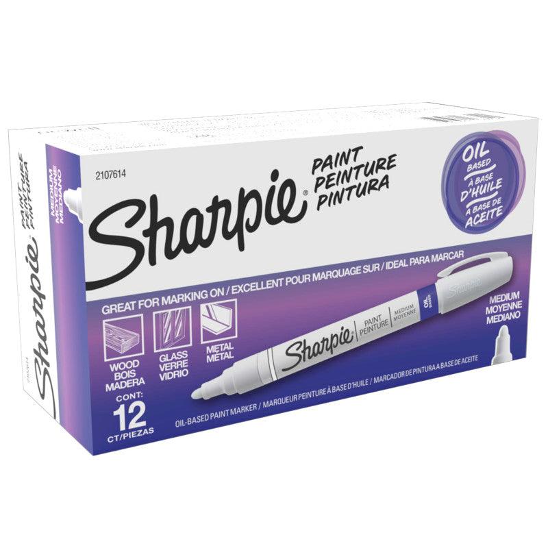 SharpieÂ® Oil-Based Paint Marker, Medium Point, White, 12 Count