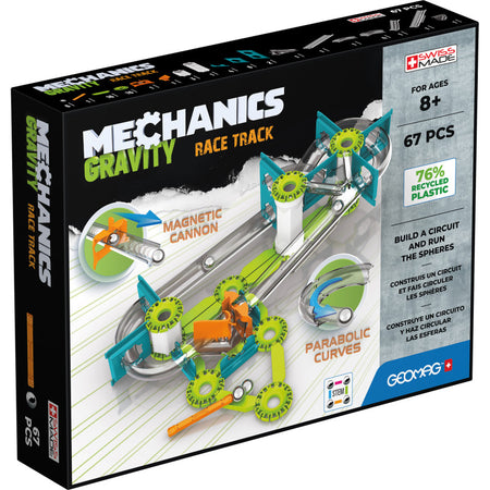 Mechanics Gravity Construction Set, Race Track Recycled, 67 Pieces