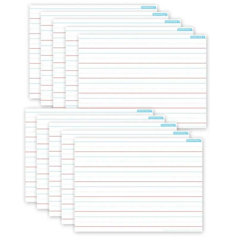 Smart Poly&reg; PosterMat Pals&trade; Space Savers, 13" x 9-1/2", Handwriting 1", Pack of 10