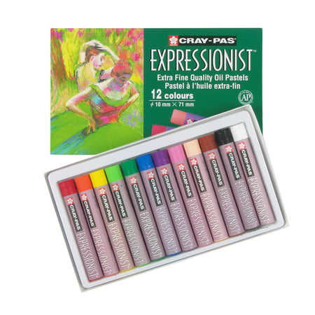 Cray-Pas Expressionist Oil Pastels, Assorted Colors, 12-Piece Set