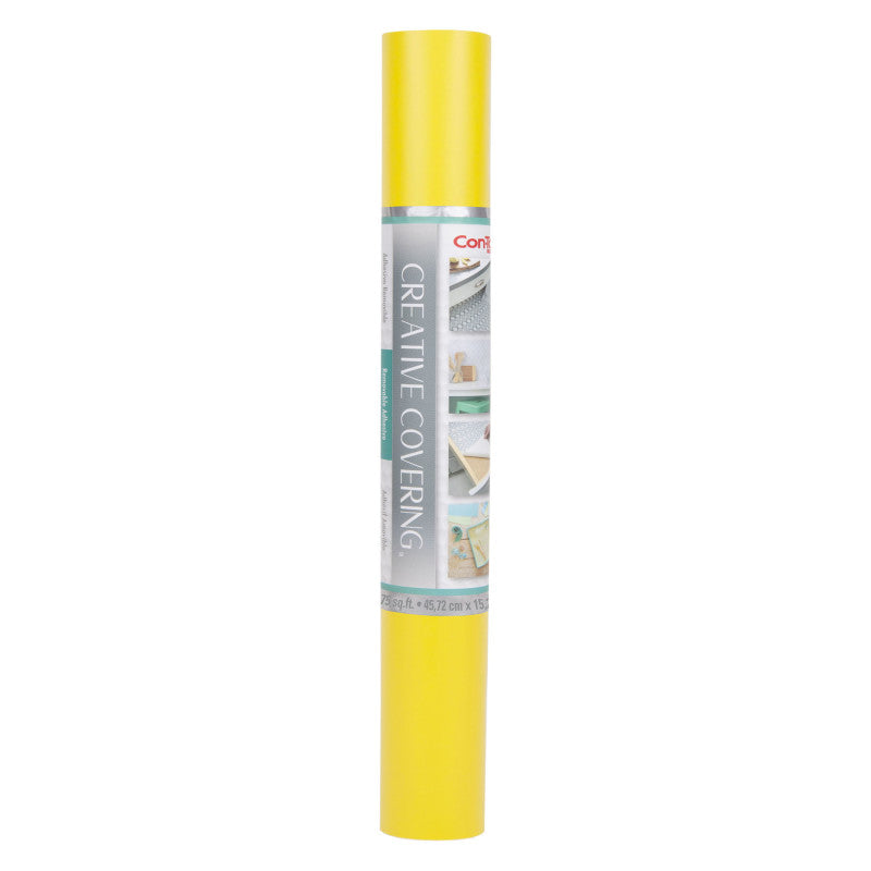 Creative Covering&trade; Adhesive Covering, Yellow, 18" x 50 ft