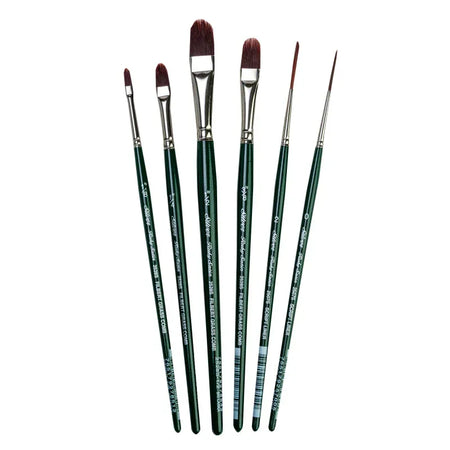 Ruby Satin Grass Combs, 6 Brushes