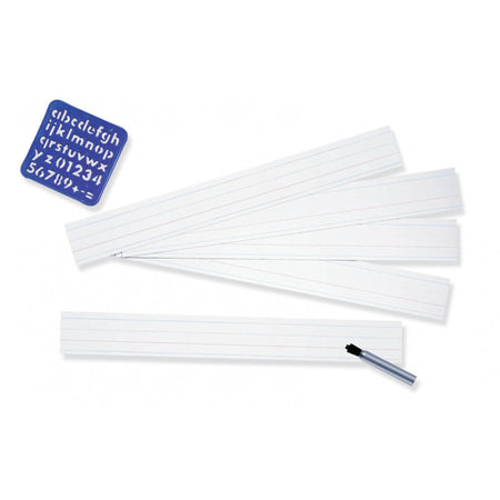Zaner-Bloser&trade; Sentence Strips, White, 1-1/2 in x 3/4 in x 3/4 in ruled 3" x 24", 100 Strips