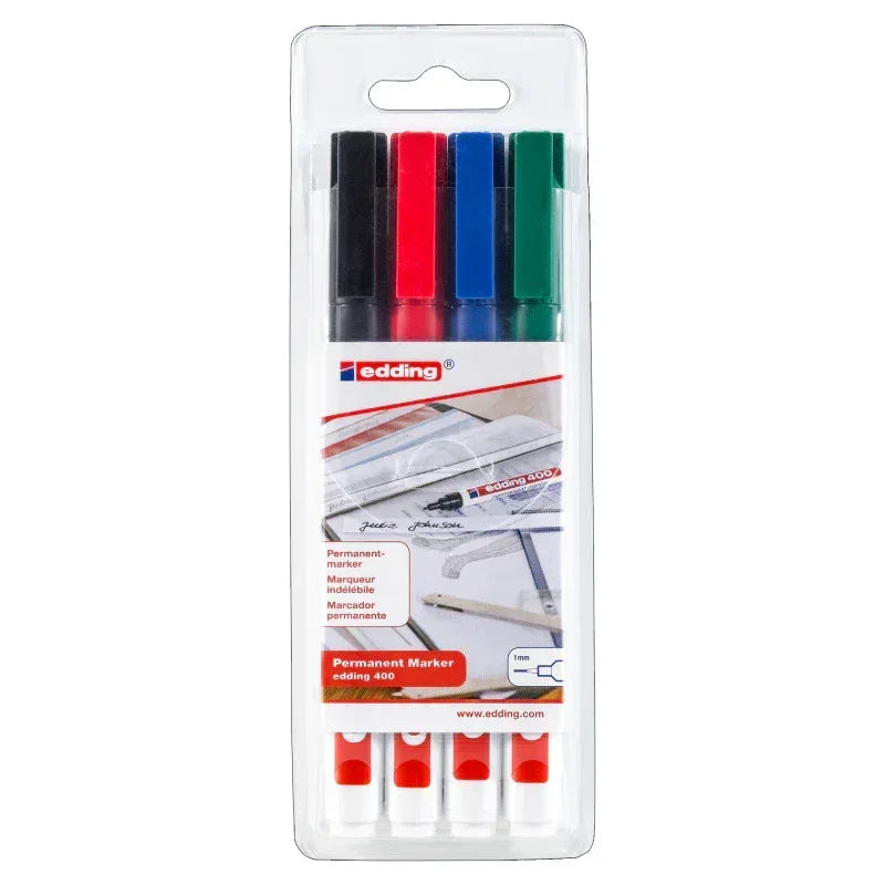 400 Series Permanent Marker, Assorted Colors, Set of 4