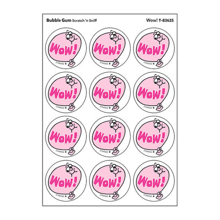 Wow!/Bubble Gum Scented Stickers, Pack of 24