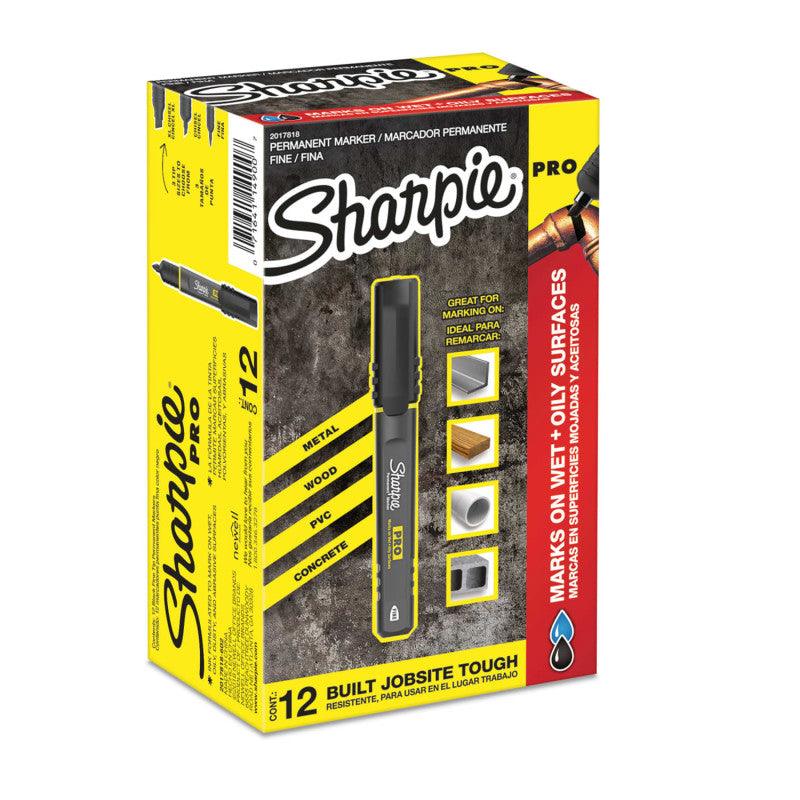 SharpieÂ® PRO Permanent Marker, Fine Point, Black, 12-Count