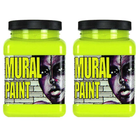 Mural Paint, Pint, Psychedelic (Yellow Green), Pack of 2
