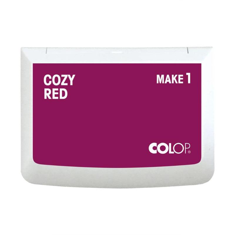 Make 1 Water-Based Acid-Free Craft Ink Stamp Pad, 3.5 x 2 Inches, Cozy Red