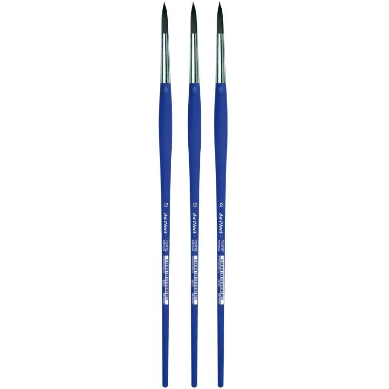 FORTE-Acrylics Student Brush, Synthetic, Acrylic & Oil, Round, Series 8630, Size 12, Pack of 3