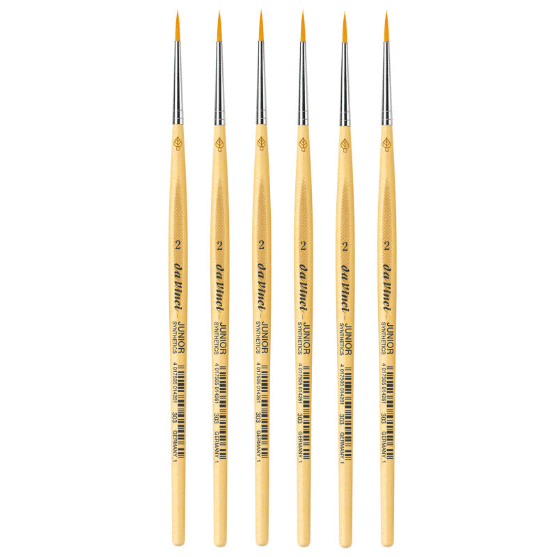 JUNIOR Synthetics Student Brush, Synthetic, Tempera, Round, Series 303, Size 2, Pack of 6